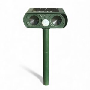 Dual-Speaker Solar Ultrasonic Animal Repeller with Motion Sensor