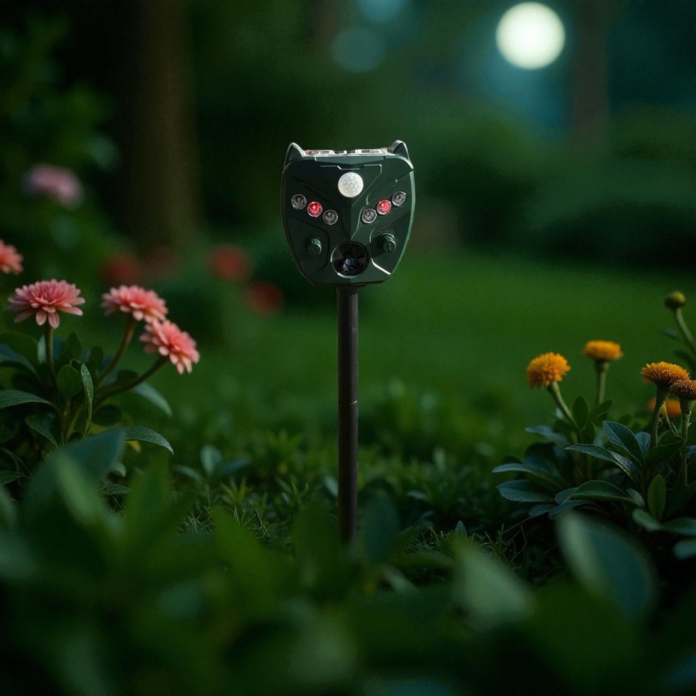 Solar Ultrasonic Animal Repeller – Cat-Ear Design with Motion Sensor